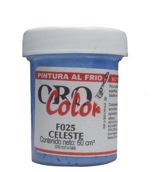 Pintura Al Frio Orocolor 60cc Celeste Ref. F025