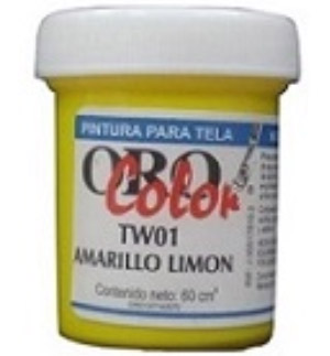 Pintura para Tela Orocolor 60cc Amarillo Limon Ref. Tw01