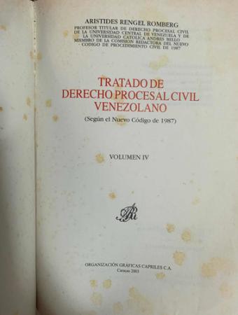 Tratado de Derecho Procesal Civil Venezolano Tomo I,ii y III