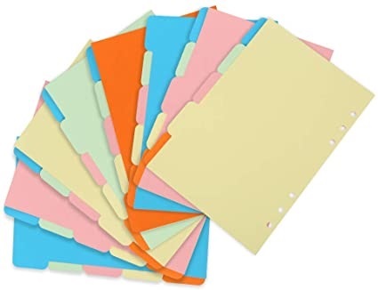 Juego de Separadores para Carpeta X 5 Materias de Colores Ref. 5757