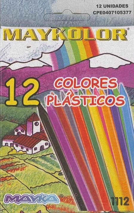 Caja de Creyones Plasticos Maykolor X 12 Unidades Ref. 360101 - 1112