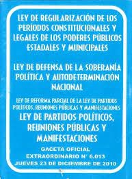 Ley de Partidos Politicos, Reuniones Publicas y Manifestaciones