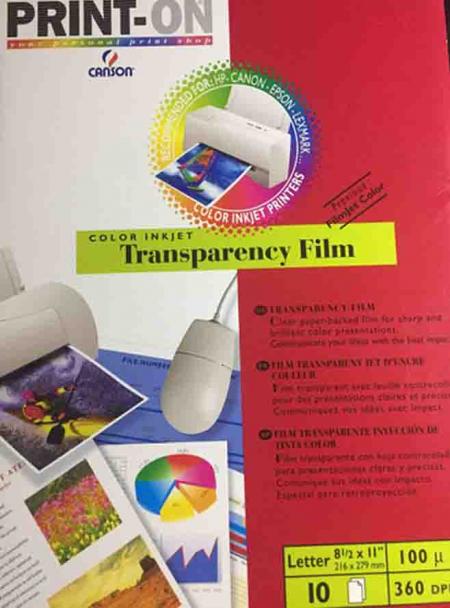 Lamina Color Ink Jet Print-on Canson Transparency Film