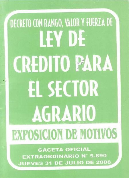 Ley de Credito el Sector Agrario