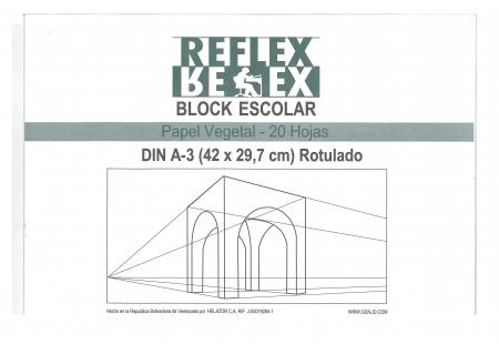 Block Reflex Escolar Vegetal Din A3 Rotulado 42 X 29.7cm X 20 Hojas Ref. 07hz-ver72g-b190