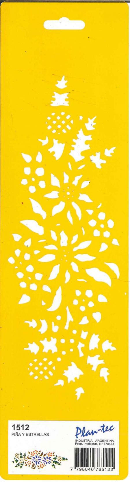 Plantilla Stencil Plantec Piña y Estrella Ref. 1512