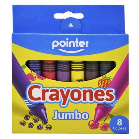 Caja de Crayones de Cera Jumbo Pointer 8 Colores Ref. Cy-jb-8hq
