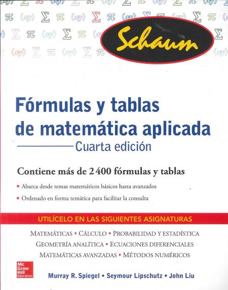 Formulas y Tablas de Matematica Aplicada 4a Edicion