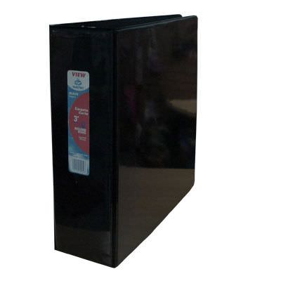 Carpeta 3 Aros 3' Negra Tipo Carta con Forro Ref. 020052