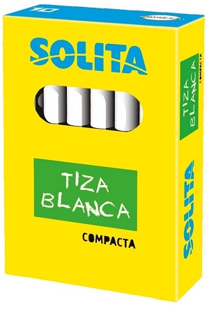 Caja de Tiza Compacta Blanca 10 Barras Solita Ref. S26410b- 7008447