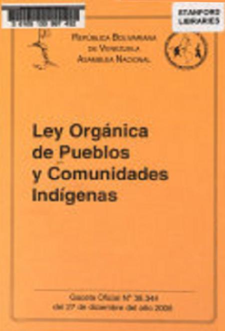 Ley Organica de Pueblos y Comunidades Indigenas