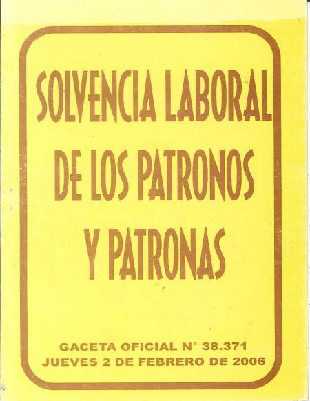 Solvencia Laboral de los Patronos y Patronas