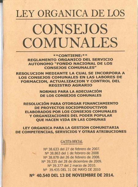 Ley Organica de los Consejos Comunales