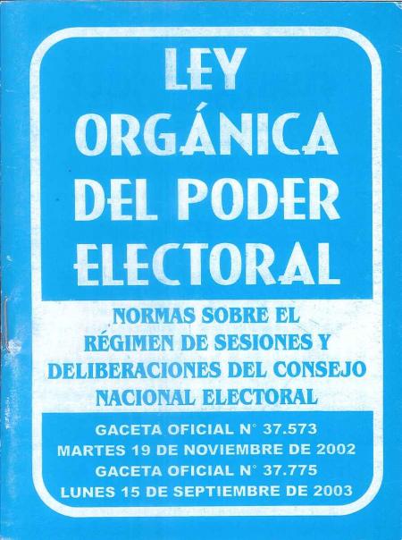Ley Organica Del Poder Electoral