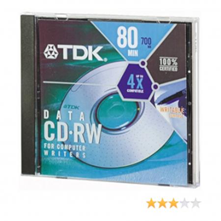 Cd-rw Tdk 4x 80min 700mb Caja Delgada (unidad)