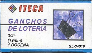 Caja de Ganchos de Loteria 3/4' 19mm 1 Docena Ref. Gl-34019