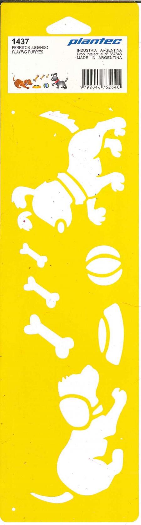 Plantilla Stencil Plantec Perritos Jugando Ref. 1437