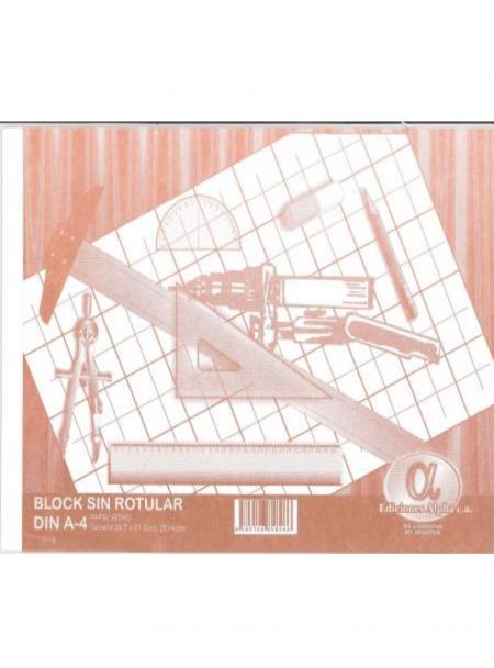 Block Alpha Bond Din A4 Sin Rotular 29.7 X 21 Cms 20 Hojas Ref. 5826