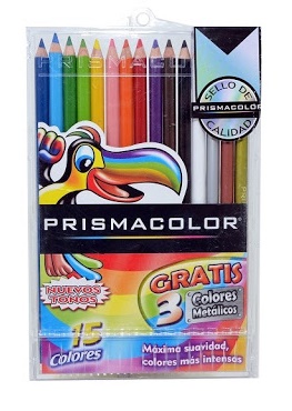 Caja de Creyones Prismacolor X 12 Colores + 3 Adicionales Ref. 511340- 517489