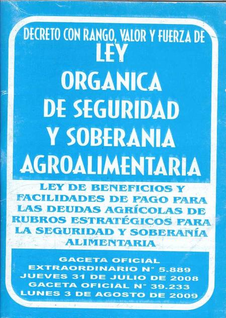 Ley Organica de Seguridad y Soberania Agroalimentaria