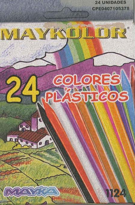 Caja de Creyones Plasticos Maykolor X 24 Unidades Ref. 360301 - 1124