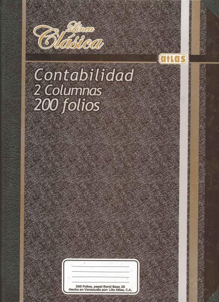 Libro de Contabilidad 2 Columnas 200 Folios