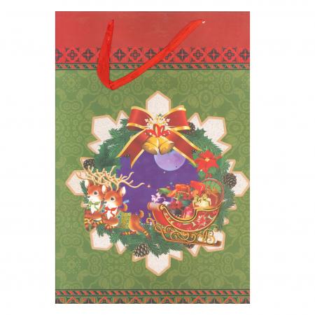 Bolsa Relieve Escarchada Mediana Navidad Ref. Bresmn