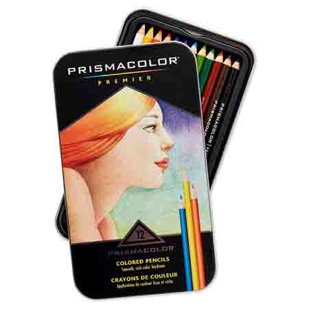 Caja de Creyones Prismacolor Premier X 12 Colores (importado) Estuche de Metal