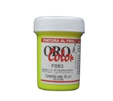 Pintura Al Frio Orocolor 60cc Amarillo Fluorescente Ref. F093