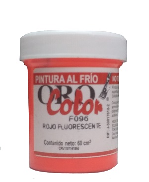 Pintura Al Frio Orocolor 60cc Rojo Fluorescente Ref. F096