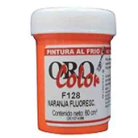 Pintura Al Frio Orocolor 60cc Naranja Fluorescente Ref. F128