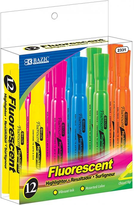 Estuche de Resaltador Bazic X 2 Colores Ref. 