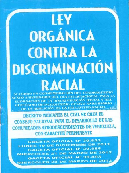 Ley Organica Contra la Discriminacion Racial 