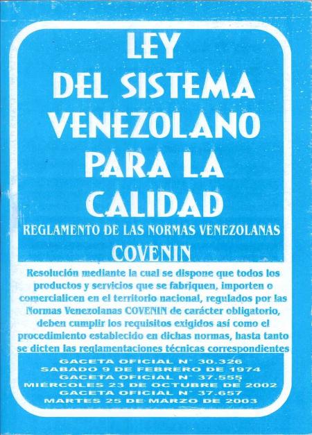 Ley Del Sistema Venezolano para la Calidad