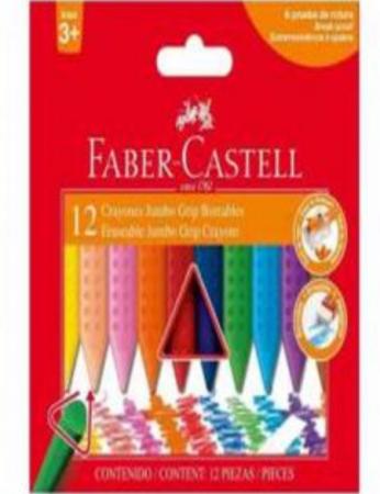 Caja de Creyones de Cera Jumbo Grip X 12 Colores Ref. 243012 - Fep3012