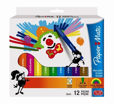 Estuche Marcador Escolar Jumbo Papermate X 12 Colores Ref. 517403