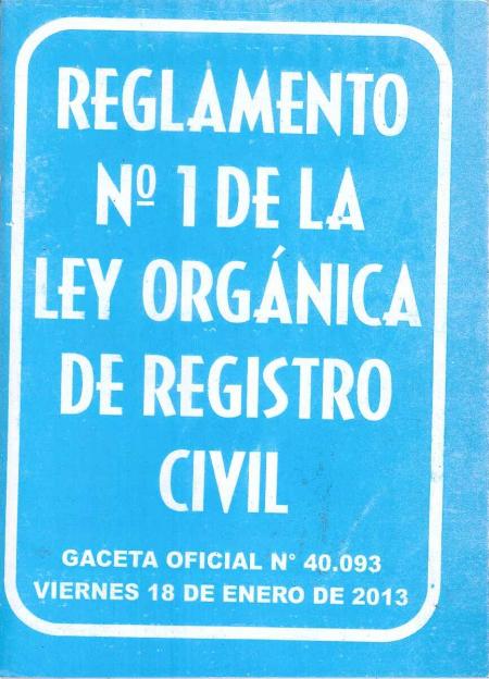 Reglamento de Registro Civil N-1