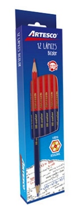 Caja de Lapiz Bicolor Artesco Triangular X 12 Unid. Ref. 16317002