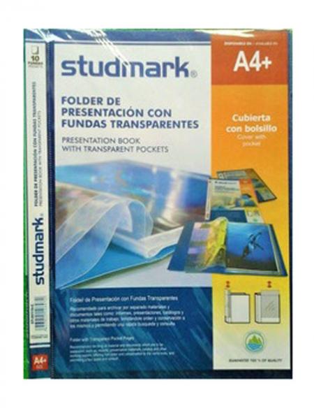 Carpeta Catalogo Studmark X 40 Fundas Color Negro Ref. St-00119-a - Cc40f