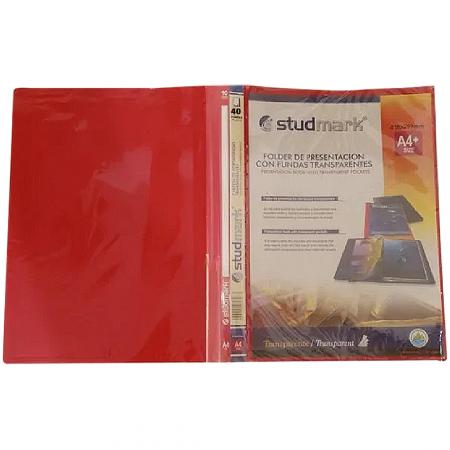 Carpeta Catalogo Studmark X 40 Fundas Color Rojo Ref. St-00119-b