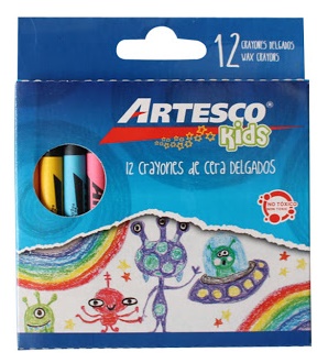Creyones de Cera Artesco Kids X 12 Colores Ref. 16313000