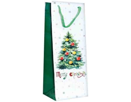 Bolsa Carton Corrugada Botella Navidad Ref. Bccbn