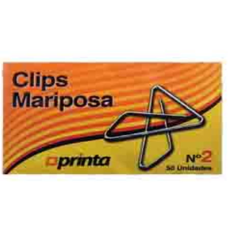 Clips Mariposa Printa Nº 2 (50 Clips) Ref. Pr-o-0048