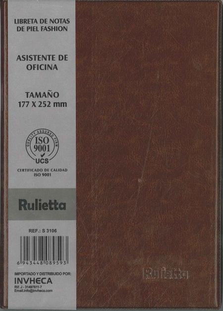 Libreta de Notas de Piel Fashion Rulietta Ref. S-3096