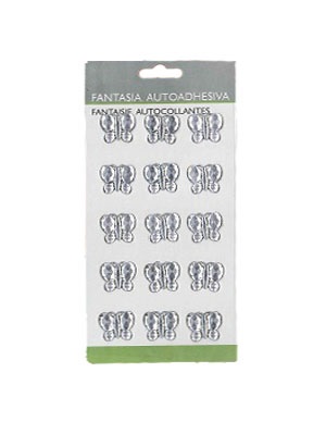 Cristales Autoadhesivos Mariposa / Plata Ref. Stoadf16