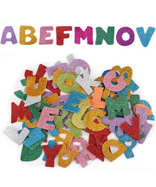 Figuras de Foami Escarchada Adhesiva Letras de Colores Ref. Fifo-s16