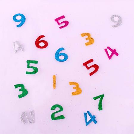 Figuras de Foamy Escarchado Autoadhesivo Numeros de Colores Ref. Fifo-s15