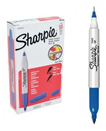 Marcador Permanente Sharpie Doble Punta Tipo Twin Azul Ref. 1805637