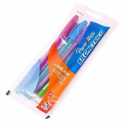 Paquete de 4 Boligrafos Papermate Kilometrico Inkjoy 100 St Colores Surtidos Ref. 1958701
