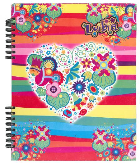 Cuaderno Espiral Grande Tapa Dura Tesis X 1 Materia Corazones Floreados